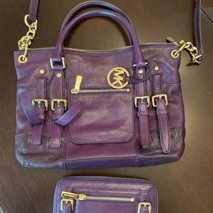 Plum Michael Kors purse and matching wallet
